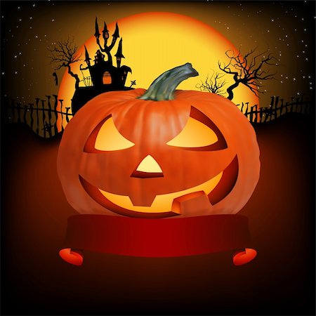 simsearch:400-04214856,k - Halloween pumpkin with ribbon. EPS 8 vector file included Fotografie stock - Microstock e Abbonamento, Codice: 400-04259869