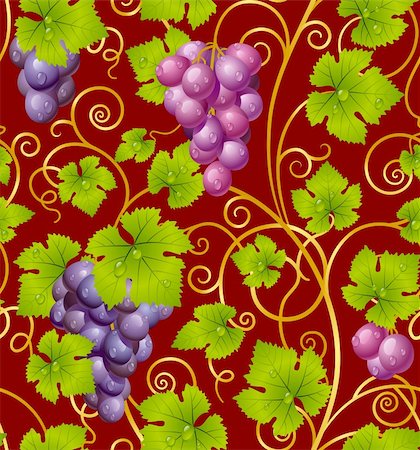packing fabric - Seamless grape pattern Foto de stock - Super Valor sin royalties y Suscripción, Código: 400-04259890
