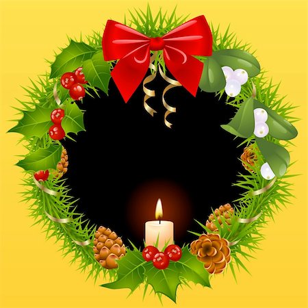 Christmas wreath in the shape of heart Stock Photo - Budget Royalty-Free & Subscription, Code: 400-04259907