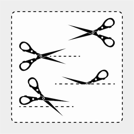 pnog (artist) - Different scissors silhouettes with cut out line guides Foto de stock - Super Valor sin royalties y Suscripción, Código: 400-04264494