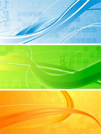 simsearch:400-04299118,k - Set of bright technical banners with waves Stock Photo - Budget Royalty-Free & Subscription, Code: 400-04264557