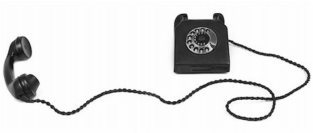 old bakelite telephone with long cable on white Stock Photo - Budget Royalty-Free & Subscription, Code: 400-04264560