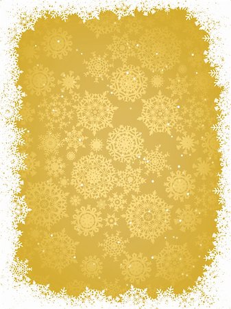 simsearch:400-04267314,k - Gold christmas background with snowflakes. EPS 8 vector file included Foto de stock - Royalty-Free Super Valor e Assinatura, Número: 400-04264853