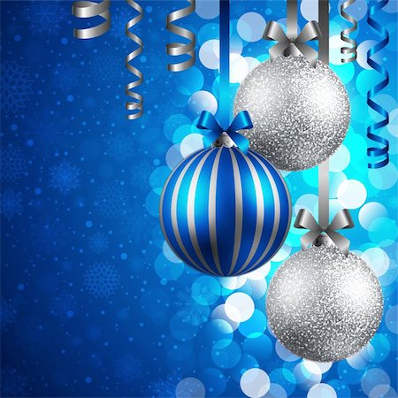 simsearch:400-04264886,k - christmas background with blue and silver baubles Foto de stock - Royalty-Free Super Valor e Assinatura, Número: 400-04264894