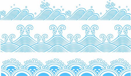 repeated ocean wave pattern design Stock Photo - Budget Royalty-Free & Subscription, Code: 400-04265113