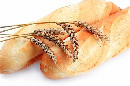 Bread on a white background Fotografie stock - Microstock e Abbonamento, Codice: 400-04265335