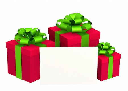 simsearch:400-04234530,k - Christmas gifts and message card. Objects isolated over white Stock Photo - Budget Royalty-Free & Subscription, Code: 400-04265388