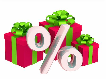 simsearch:400-04600887,k - Percentage and Christmas gifts. Isolated over white Stockbilder - Microstock & Abonnement, Bildnummer: 400-04265389