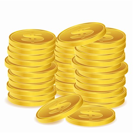 simsearch:700-03685808,k - illustration of dollar coins on white background Foto de stock - Super Valor sin royalties y Suscripción, Código: 400-04265547