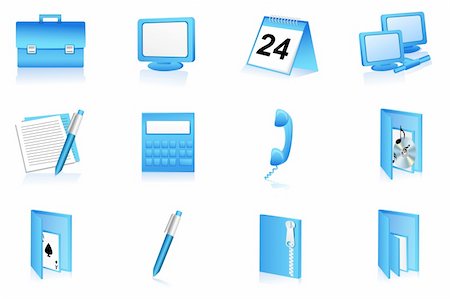 simsearch:400-08041191,k - illustration of set of office icons on isolated background Stock Photo - Budget Royalty-Free & Subscription, Code: 400-04265566