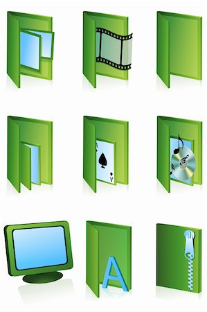 simsearch:400-03992692,k - illustration of set of different folder icon on isolated background Stock Photo - Budget Royalty-Free & Subscription, Code: 400-04265567