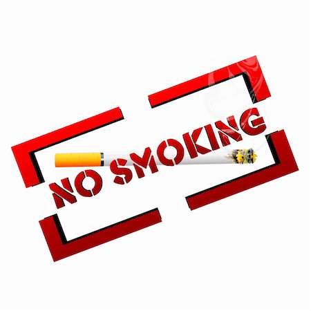 risk of death vector - illustration of no smoking with cigarette with white background Stock Photo - Budget Royalty-Free & Subscription, Code: 400-04265636