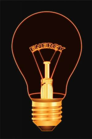 illustration of energy text inside electric bulb Stock Photo - Budget Royalty-Free & Subscription, Code: 400-04265674