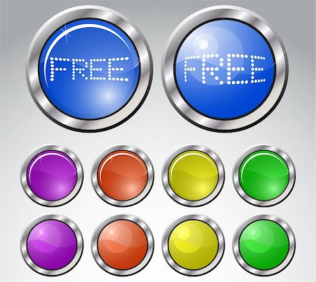 simsearch:400-05008263,k - Set of multicolored glasses round buttons with metallic frame. Vector illustration. Stock Photo - Budget Royalty-Free & Subscription, Code: 400-04265854