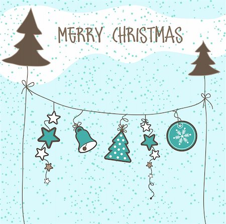 Christmas card, vector Stock Photo - Budget Royalty-Free & Subscription, Code: 400-04266008