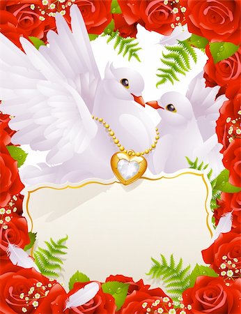 simsearch:400-04299195,k - Greeting card with doves Stock Photo - Budget Royalty-Free & Subscription, Code: 400-04266039