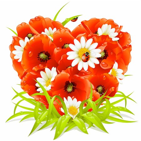 Vector spring flowers in the shape of Heart Foto de stock - Royalty-Free Super Valor e Assinatura, Número: 400-04266122