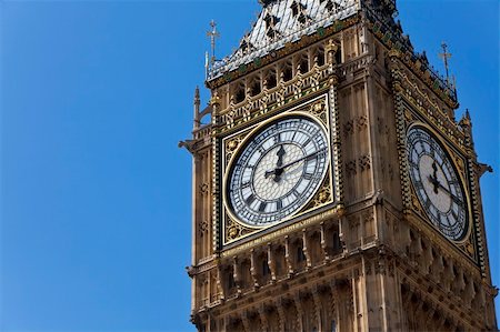 Close up of the clock face on the famous landmark clock tower known as Big Ben in London, England. Part of the Palace of Westminster also known as the Houses of Parliament, Big Ben is actually the name of the Bell inside the tower. Stock Photo - Budget Royalty-Free & Subscription, Code: 400-04266188