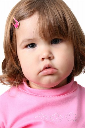 fat baby girl - Beautiful brunette toddler wearing a pink top Foto de stock - Super Valor sin royalties y Suscripción, Código: 400-04266228