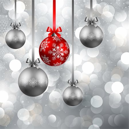 simsearch:400-04264886,k - christmas background with red and silver baubles Foto de stock - Royalty-Free Super Valor e Assinatura, Número: 400-04266315