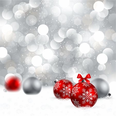 simsearch:400-04264886,k - christmas background with red and silver baubles Foto de stock - Royalty-Free Super Valor e Assinatura, Número: 400-04266316