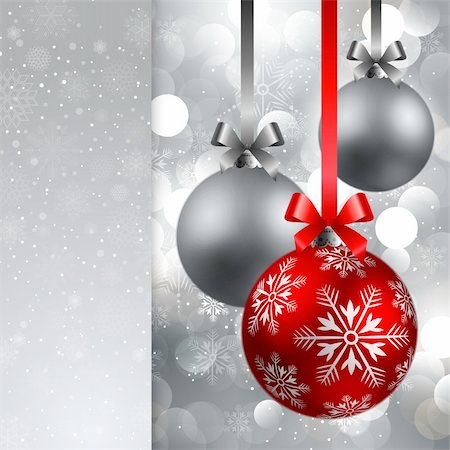 simsearch:400-04264886,k - christmas background with red and silver baubles Foto de stock - Royalty-Free Super Valor e Assinatura, Número: 400-04266317