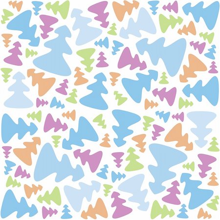 pattern from the varicoloured Christmas trees on a beloi background Stock Photo - Budget Royalty-Free & Subscription, Code: 400-04266312