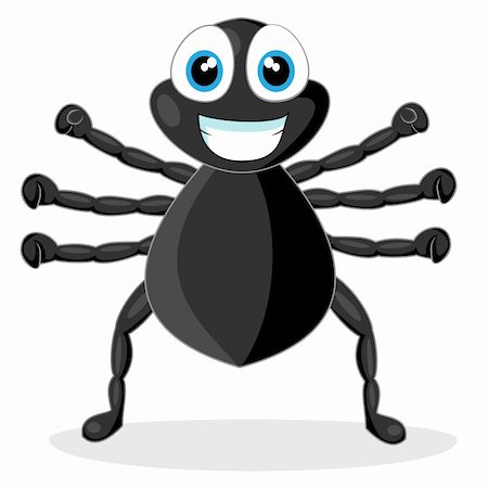 vector illustration of a cute little spider. No gradient. Stock Photo - Budget Royalty-Free & Subscription, Code: 400-04266466