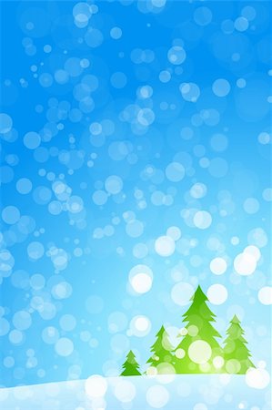 simsearch:400-07920008,k - Winter Christmas trees with rays in blue color Fotografie stock - Microstock e Abbonamento, Codice: 400-04266579