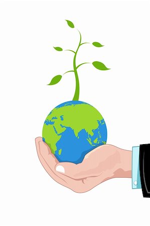 simsearch:400-08192407,k - illustration of recycle earth  with hand on white background Stock Photo - Budget Royalty-Free & Subscription, Code: 400-04266615