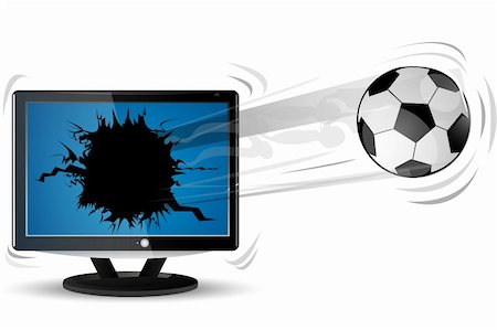 illustration of football with tv on white background Stock Photo - Budget Royalty-Free & Subscription, Code: 400-04266625