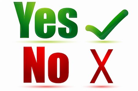 simsearch:400-04268787,k - illustration of yes and no on white background Stock Photo - Budget Royalty-Free & Subscription, Code: 400-04266667