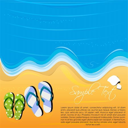 illustration of beach background with ladies sleeper Foto de stock - Super Valor sin royalties y Suscripción, Código: 400-04266662