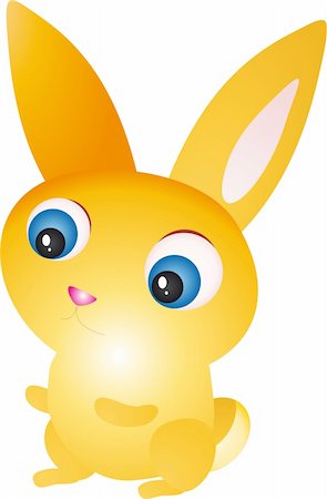 simsearch:400-07918929,k - Yellow Rabbit isolated on white background. Vector Stockbilder - Microstock & Abonnement, Bildnummer: 400-04266685