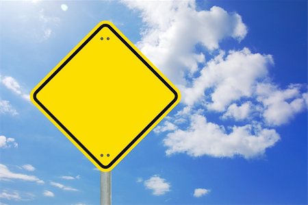 blank and empty yellow road sign with copyspace Stock Photo - Budget Royalty-Free & Subscription, Code: 400-04267076