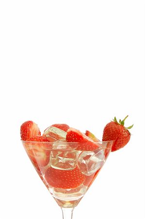 healthy drink with sliced strawberry fruit isolated on white Stock Photo - Budget Royalty-Free & Subscription, Code: 400-04267078