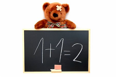 teddy with blackboard isolated on white background Photographie de stock - Aubaine LD & Abonnement, Code: 400-04267086
