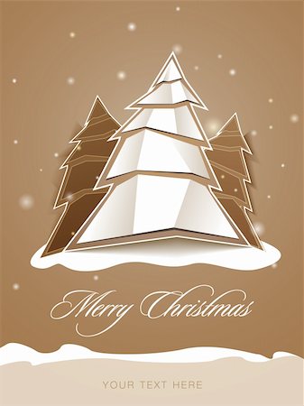 shantishanti (artist) - editable EPS 10 vector paper Christmas tree Fotografie stock - Microstock e Abbonamento, Codice: 400-04267199