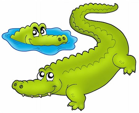 simsearch:400-06104124,k - Pair of cartoon crocodiles - color illustration. Stock Photo - Budget Royalty-Free & Subscription, Code: 400-04267394