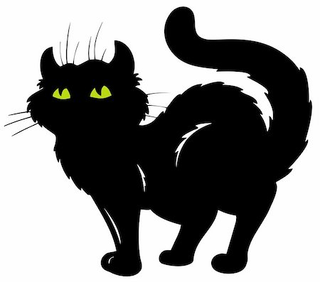 simsearch:400-04331849,k - Standing cat silhouette - vector illustration. Foto de stock - Super Valor sin royalties y Suscripción, Código: 400-04267986