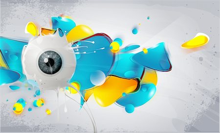 human eye with abstract elements and forms Stock Photo - Budget Royalty-Free & Subscription, Code: 400-04268162