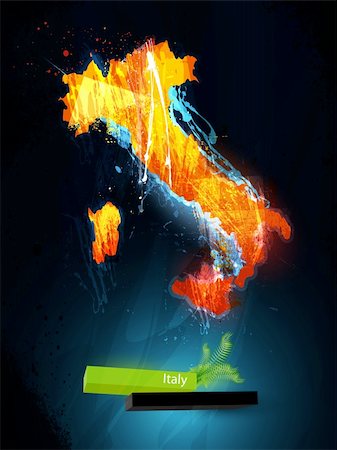 fet (artist) - abstract illustration of the continent Italy Foto de stock - Super Valor sin royalties y Suscripción, Código: 400-04268206