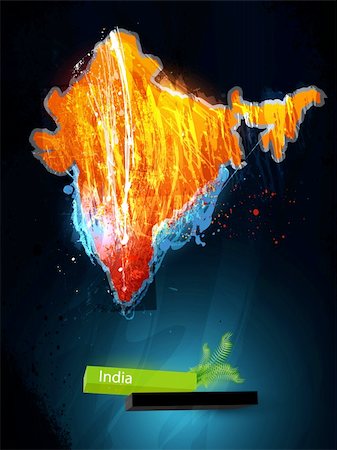 fet (artist) - abstract illustration of the continent India Foto de stock - Super Valor sin royalties y Suscripción, Código: 400-04268207