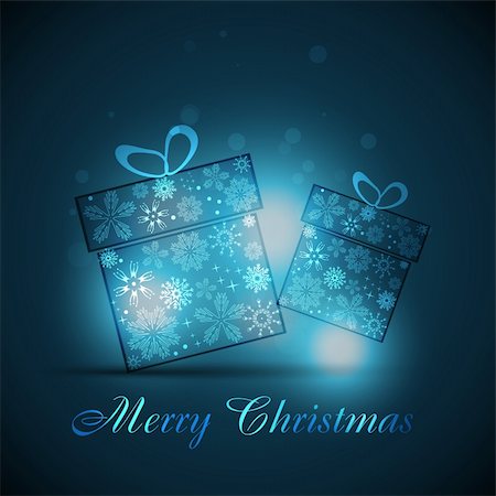 simsearch:400-05881864,k - vector christmas gift box on blue background Stock Photo - Budget Royalty-Free & Subscription, Code: 400-04268221