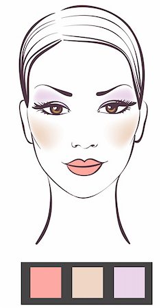 simsearch:400-08378212,k - Beauty women face with makeup vector illustration Photographie de stock - Aubaine LD & Abonnement, Code: 400-04268290