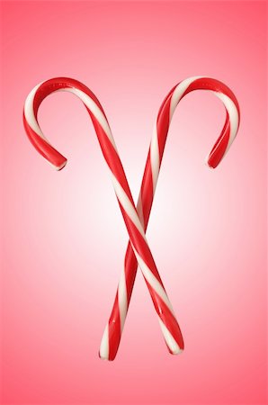 simsearch:400-05918017,k - Christmas colourful lollipops isolated on the red background Stock Photo - Budget Royalty-Free & Subscription, Code: 400-04268319