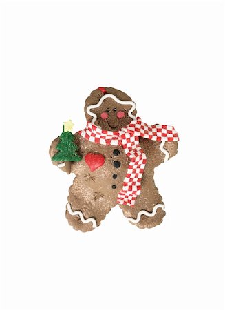 simsearch:400-05736949,k - Homemade Gingerbread christmas cookies isolated on white background Foto de stock - Super Valor sin royalties y Suscripción, Código: 400-04268312