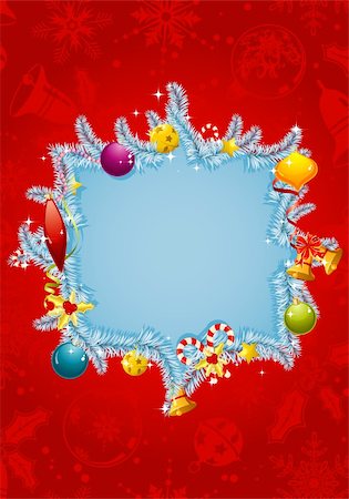 simsearch:400-05752422,k - Christmas frame with branch fir, element for design, vector illustration Photographie de stock - Aubaine LD & Abonnement, Code: 400-04268523