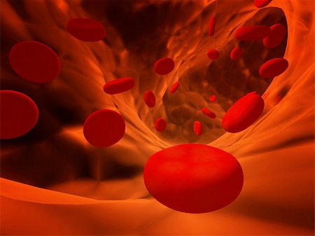 Many red erythrocytes, floating on an artery Stock Photo - Budget Royalty-Free & Subscription, Code: 400-04268579