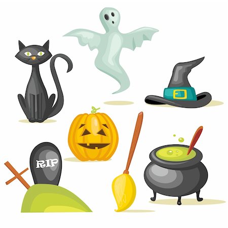 simsearch:400-04421964,k - Halloween icons, vector illustration Foto de stock - Super Valor sin royalties y Suscripción, Código: 400-04268601